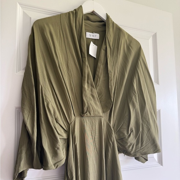 S/W/F Plunge Dress in Amazon Green - Picture 10 of 16